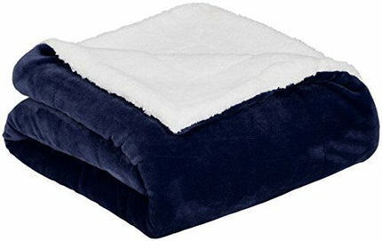 Double-side Flannel Heated Electric Throw Rug Blanket Fast Heating Warm Washable BLUE.
