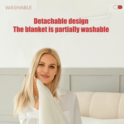 Double-side Flannel Heated Electric Throw Rug Blanket Fast Heating Warm Washable BLUE.