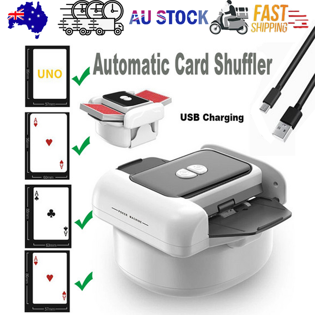 2 Deck Automatic Card Shuffler Board Game Poker Playing Cards Shuffling Machine.