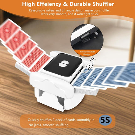 2 Deck Automatic Card Shuffler Board Game Poker Playing Cards Shuffling Machine.