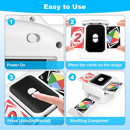 2 Deck Automatic Card Shuffler Board Game Poker Playing Cards Shuffling Machine.