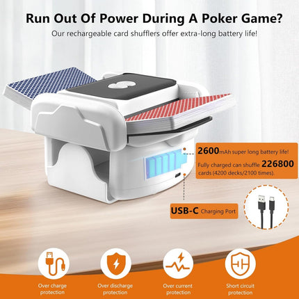 2 Deck Automatic Card Shuffler Board Game Poker Playing Cards Shuffling Machine.