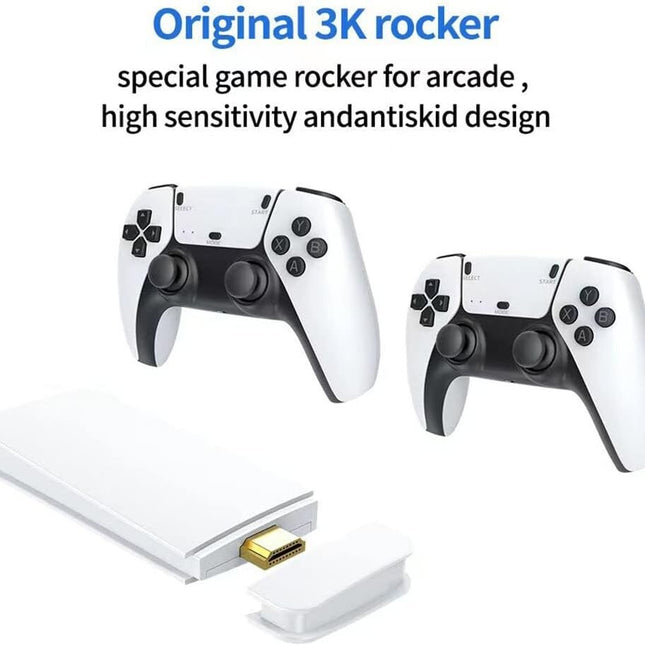M15 40000+4K HDMI TV Video Game Stick Retro Gaming Console 2 Wireless Controller.