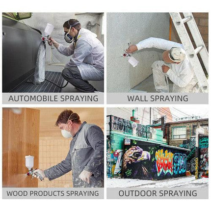 Spray Gun Kit HVLP Gravity Feed Air Paint Sprayer 3 Nozzles 1.4mm 1.7mm 2mm.