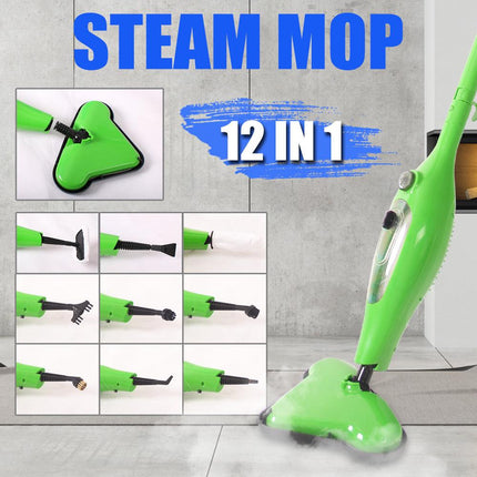 12 in 1 Multi Foldable Steam Mop Handheld Floor Steamer Carpet Cleaning Cleaner.
