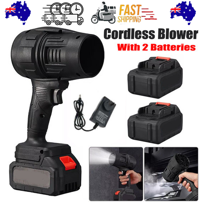 Cordless Blower Portable Handheld Electric Brushless Turbo Jet Fan w/2 Batteries.
