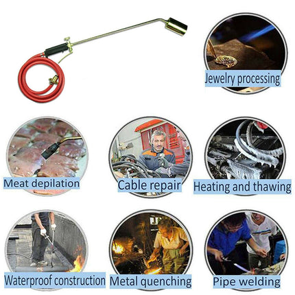 Weed Torch Burner Kit Shrub Weed Grass Killer Butane Gas Garden Tools Nozzl Hose.