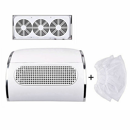 Nail Dust Collector Remover Fan Vacuum Cleaner 3 Fan Suction Manicure Machine.