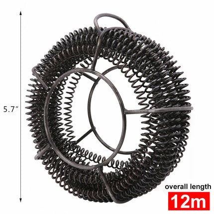 Plumber Drain Snake Pipe Metal Cleaner Pipeline Sewer 12M + 6 Drill Bit Tool DIY.