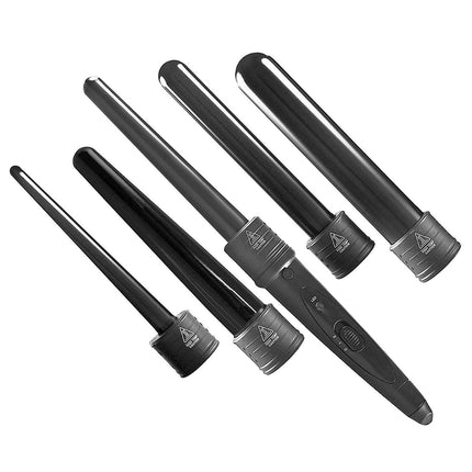 5 in 1 Hair Curler Wand Set Ceramic Styling Curling Iron Roller Barrel LED+Glove.