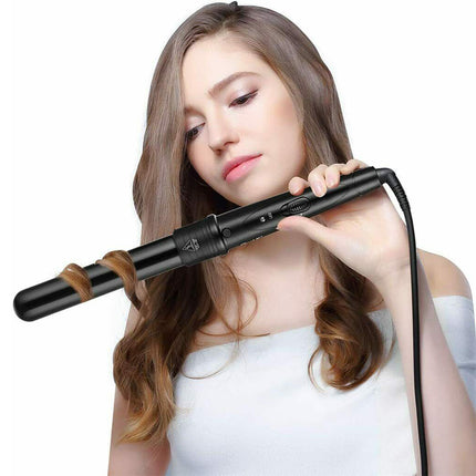 5 in 1 Hair Curler Wand Set Ceramic Styling Curling Iron Roller Barrel LED+Glove.