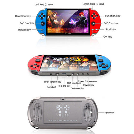 20000+ Retro Games 7 inch Handheld Game Consoles Portable Games Console X12 Plus.