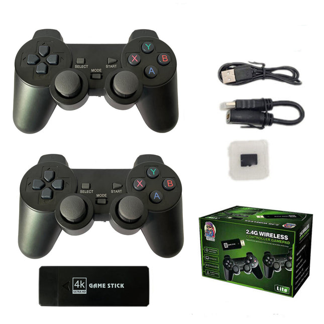 64G 15000+ Retro Classic Video Game Console Stick+2 Wireless Controller HDMI TV.