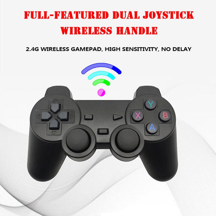 64G 15000+ Retro Classic Video Game Console Stick+2 Wireless Controller HDMI TV.