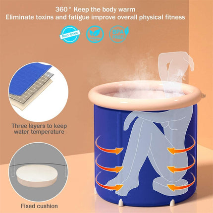 Portable Bathtub Bath Tub Folding Bathtub Portable PVC Water Tub Spa Bath Tub.
