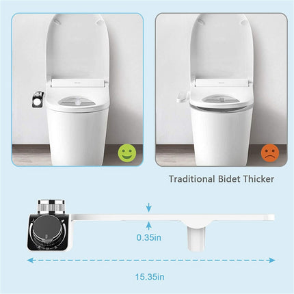 Bidet Toilet Seat Dual Nozzles Self-Cleaning Wash Hot Cold Mixer Water Sprayer.