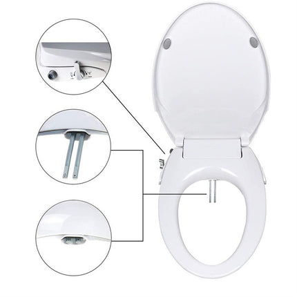 Non Electric Bidet Toilet Seat O Cover Bathroom Dual Nozzle Spray Water Wash.