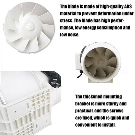 6'' Extractor Fan Duct Hydroponic Inline Exhaust Vent Industrial.