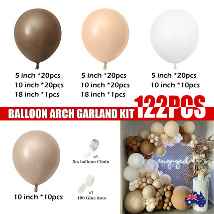 122X Coffee Balloon Arch Garland Kit Set Baby Shower Wedding Birthday Party Decor.