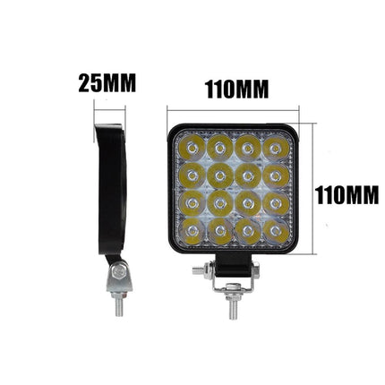 10PCS 80W CREE FLOOD LED Work Lights 12V Boat Camping Square 4inch Bar.