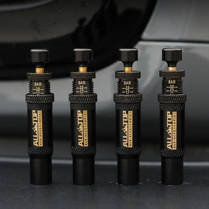 Adjustable Auto-Stop Tire Deflator Valve Kit 10-30 PSI 4PCS Screw-on for Offroad.