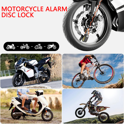 Motorcycle Alarm Disc Lock Motor Bike Brake Security Electric Rotor Bike Lock RED.