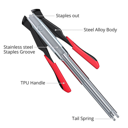 Hog Ring Gun C Clip Auto Feed Nailer Pliers+2500pcs Galvanised Steel Hogring Set.