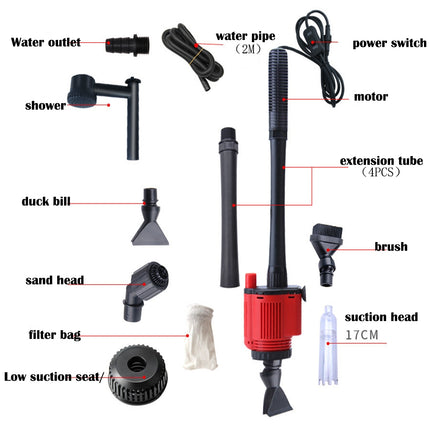 Aquarium Electric Siphon Pump Vacuum Cleaner Fish Tank Clean Water Change Gravel.