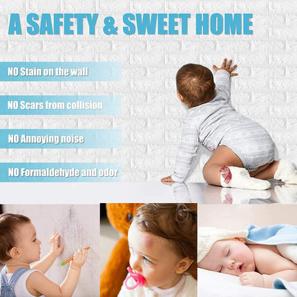 70CMx10M 3D Wall Paper Panel Foam Brick Self Adhesive Waterproof Wallpaper Sticker.
