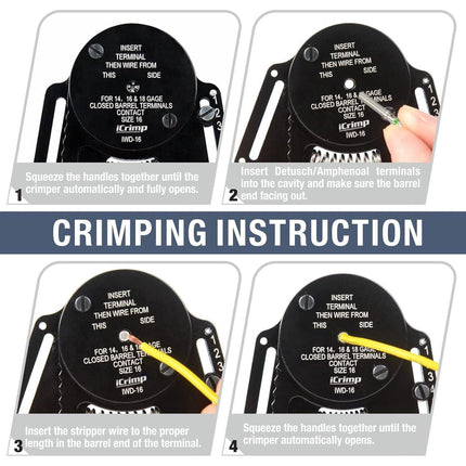 DT12 Crimper 4 Way Indent,8 Impression iCrimp Closed Barrel Type Deutsch Crimper.