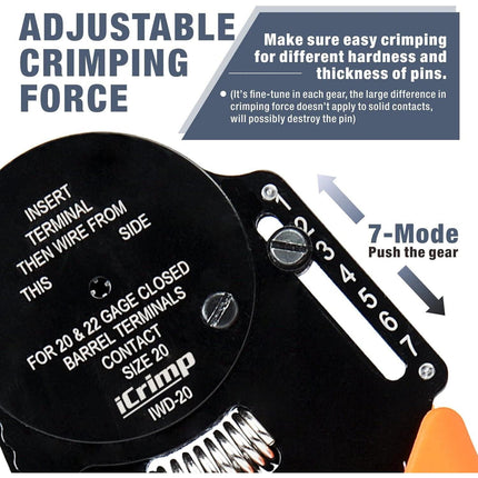 DT20 Crimper 4 Way Indent,8 Impression iCrimp Closed Barrel Type Deutsch Crimper.