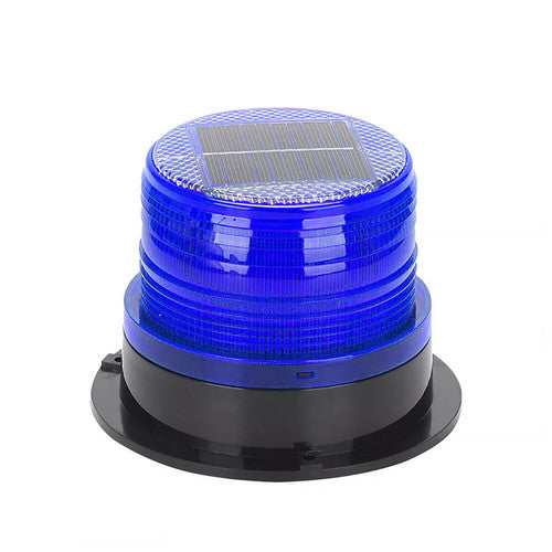 Solar Powered LED Flashing Beacon Light, 12-24V Amber Emergency Magnetic Warning Blue.