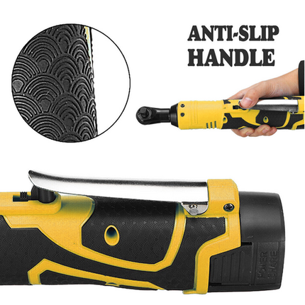 21V 3/8'' 100N.m Electric Right Angle Ratchet Wrench Charger+ 2 Battery.