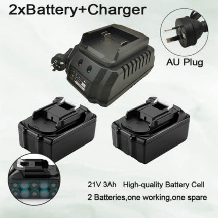 Brushless Cordless Angle Grinder With 2x Li-ion Battery Charger 125mm Combo Kit.