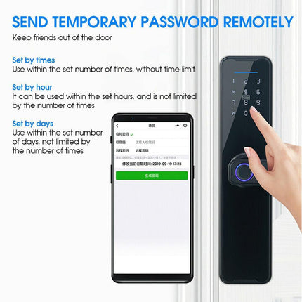 Digital Smart Door Lock Fingerprint APP Key Card Password Electronic Home Lock.
