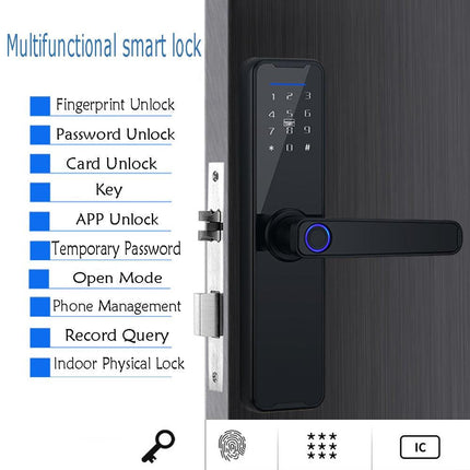 Digital Smart Door Lock Fingerprint APP Key Card Password Electronic Home Lock.