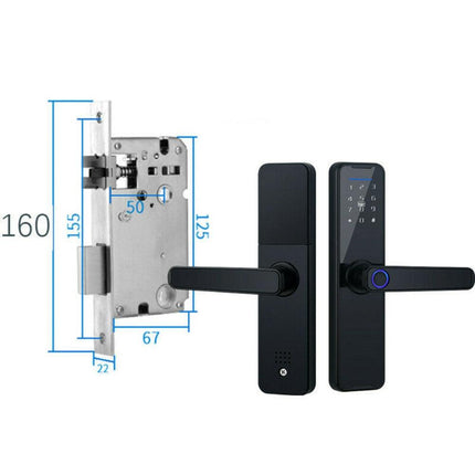 Tuya Home WIFI Smart Door Lock Biometric Fingerprint Smart Card Password Key USB.