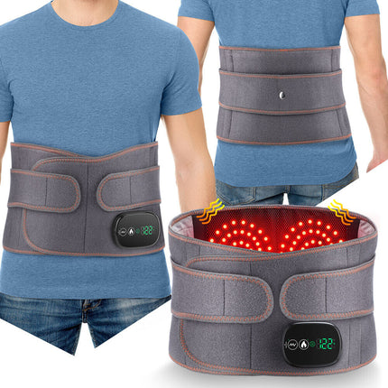 Electric Dual Infrared Light Heat Back Massager Waist Brace Lumbar Support Belt.