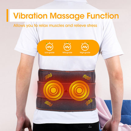 Electric Dual Infrared Light Heat Back Massager Waist Brace Lumbar Support Belt.