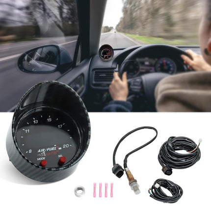 52mm AFR O2 UEGO Wideband Air Fuel Ratio Gauge Kit 30-0300 LSU 4.9 Probe Sensor.