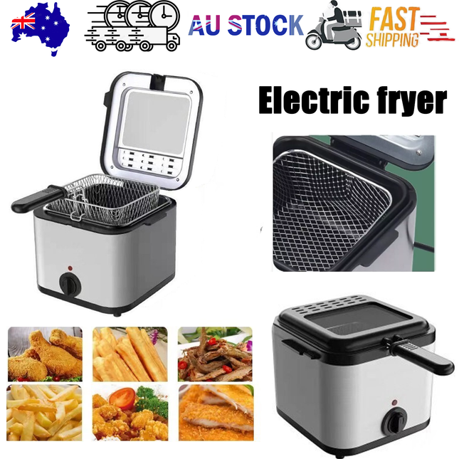 Electric Deep Fryer 2.5L French Frie Machine Oil Hot Pot Fried Chicken Grill.