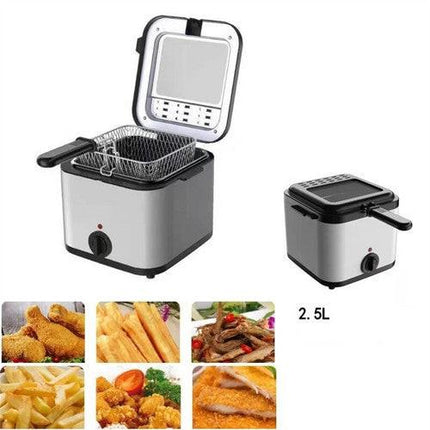 Electric Deep Fryer 2.5L French Frie Machine Oil Hot Pot Fried Chicken Grill.