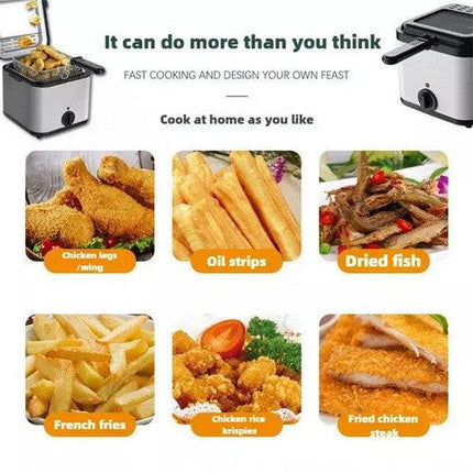 Electric Deep Fryer 2.5L French Frie Machine Oil Hot Pot Fried Chicken Grill.