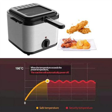 Electric Deep Fryer 2.5L French Frie Machine Oil Hot Pot Fried Chicken Grill.