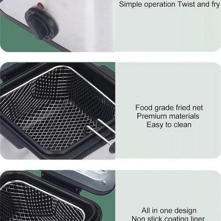 Electric Deep Fryer 2.5L French Frie Machine Oil Hot Pot Fried Chicken Grill.