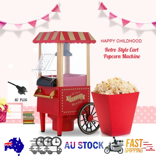 Electric Home Popcorn Machine Classic Car Corn Popper Maker For Kid Gift.