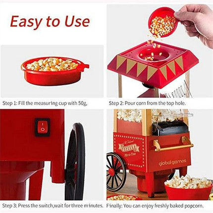 Electric Home Popcorn Machine Classic Car Corn Popper Maker For Kid Gift.
