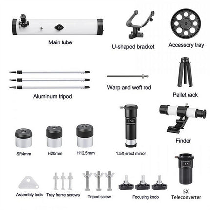 Pro Astronomical Telescope 114mm Aperture 875X Zoom HD High Resolution.