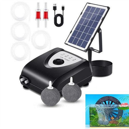 Solar Pond Pump Air Pump Solar Powered Pool Fish Tank Oxygenator Oxygen Aerator.
