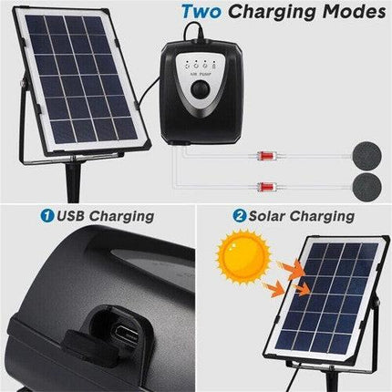 Solar Pond Pump Air Pump Solar Powered Pool Fish Tank Oxygenator Oxygen Aerator.